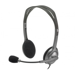 Logitech H111 Wired On Ear Headphones With Mic Black (Single Port)